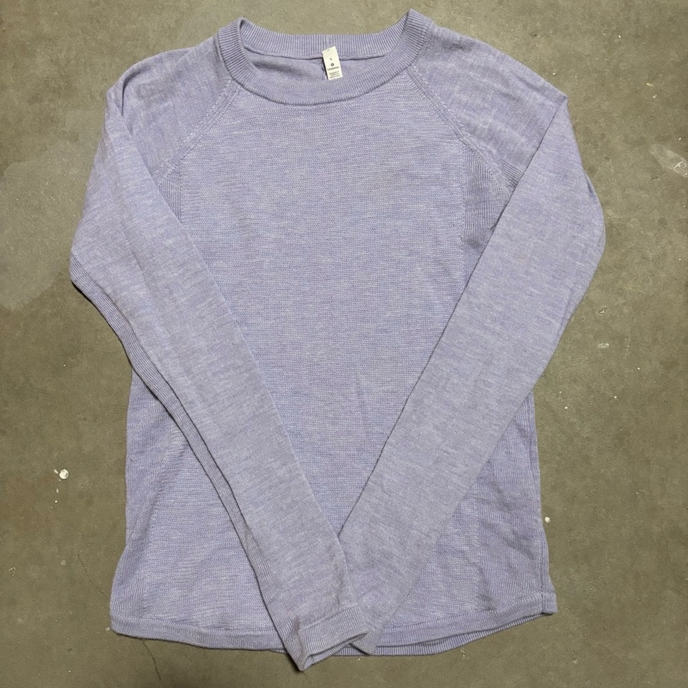 Lululemon Sit in Lotus Merino Wool Purple Lilac Long Sleeve Sweater